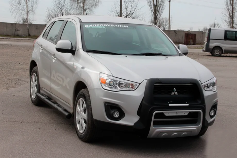 Mitsubishi ASX 2010-2023 рр. Бічні труби BB002 Black (2 шт., нерж.) Фото 2