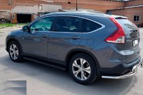 Honda CRV 2012-2016 рр. Бічні труби BB002 Black (2 шт., нерж) фото 3