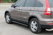 Honda CRV 2012-2016 рр. Бічні труби BB002 Black (2 шт., нерж) фото 5