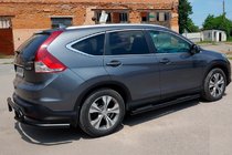 Honda CRV 2012-2016 рр. Бічні труби BB002 Black (2 шт., нерж) фото 4