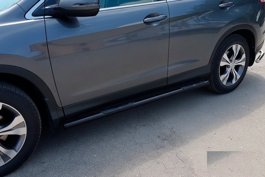 Honda CRV 2012-2016 рр. Бічні труби BB002 Black (2 шт., нерж) Image