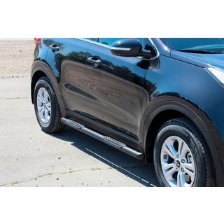 Бічні труби BB002 Black (2 шт., нерж) Kia Sportage 2015-2021 рр. фото 4