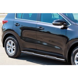 Бічні труби BB002 Black (2 шт., нерж) Kia Sportage 2015-2021 рр. фото 1