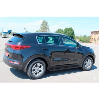 Бічні труби BB001 Black (2 шт., нерж) Kia Sportage 2015-2021 рр. фото 3