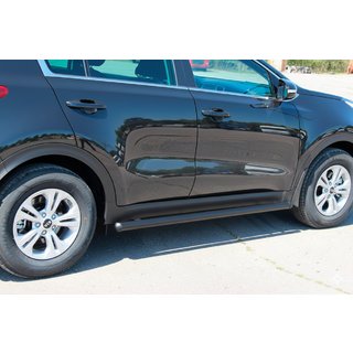 Бічні труби BB001 Black (2 шт., нерж) Kia Sportage 2015-2021 рр. фото 1