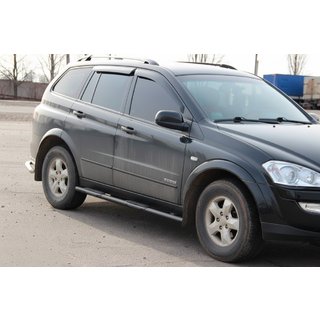 Бічні труби BB002 Black (2 шт., нерж.) SsangYong Kyron 2005-2014 рр. фото 2
