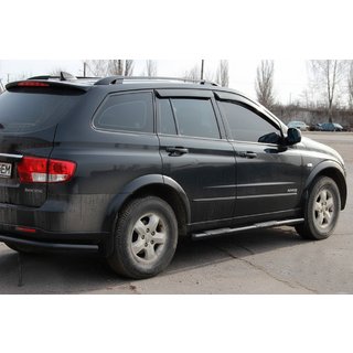 Бічні труби BB002 Black (2 шт., нерж.) SsangYong Kyron 2005-2014 рр. фото 3