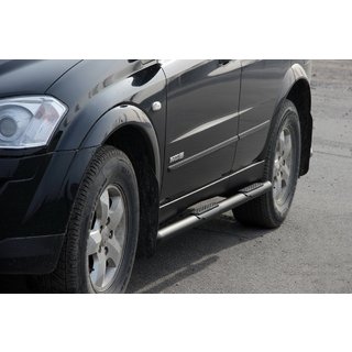 Бічні труби BB002 Black (2 шт., нерж.) SsangYong Kyron 2005-2014 рр. фото 1