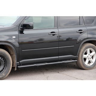 Бічні труби BB002 Black (2 шт., нерж) Nissan X-trail T31 2007-2014 рр. фото 1