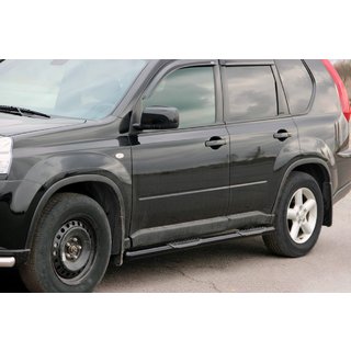 Бічні труби BB002 Black (2 шт., нерж) Nissan X-trail T31 2007-2014 рр. фото 4