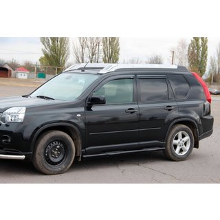 Бічні труби BB002 Black (2 шт., нерж) Nissan X-trail T31 2007-2014 рр. фото 3
