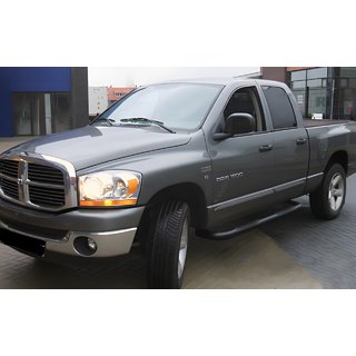 Бічні труби кутові Black (2 шт., нерж) Dodge RAM (DR/DH/D1/DC/DM) 2002-2009 рр.