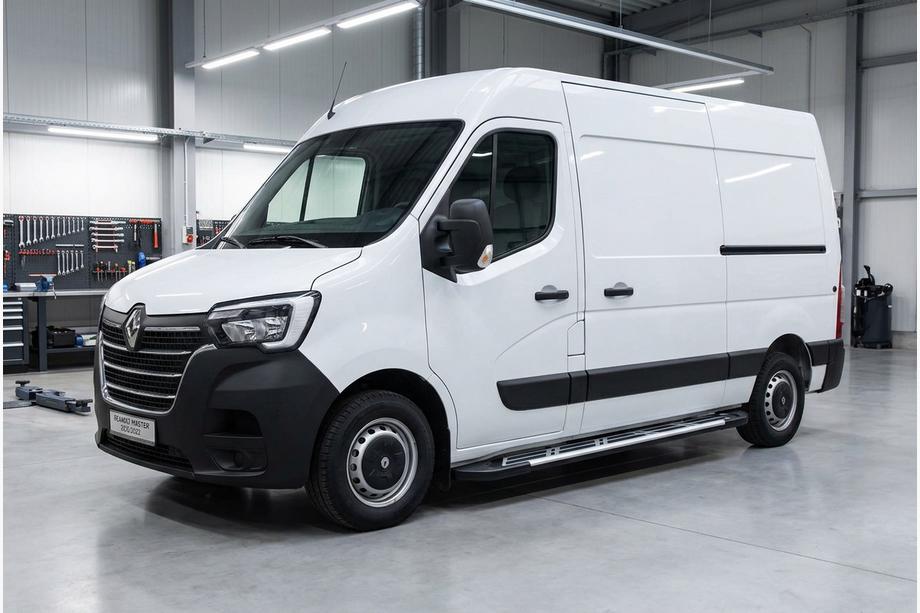 Renault Master 2011-2023 рр. Бокові пороги Sunrise (2 шт., Алюміній) Image