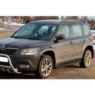Бічні труби Black (2 шт., нерж) Skoda Yeti 2009-2017 рр. фото 2