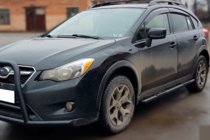 Subaru XV 2011-2017 рр. Бічні труби BB002 Black (2 шт., нерж.) фото 1