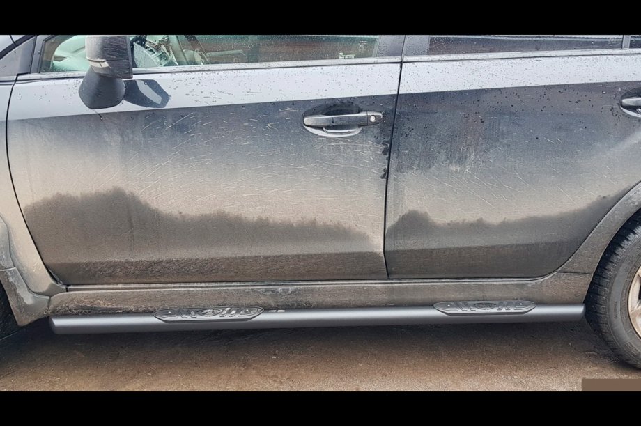 Subaru XV 2011-2017 рр. Бічні труби BB002 Black (2 шт., нерж.) Фото 2