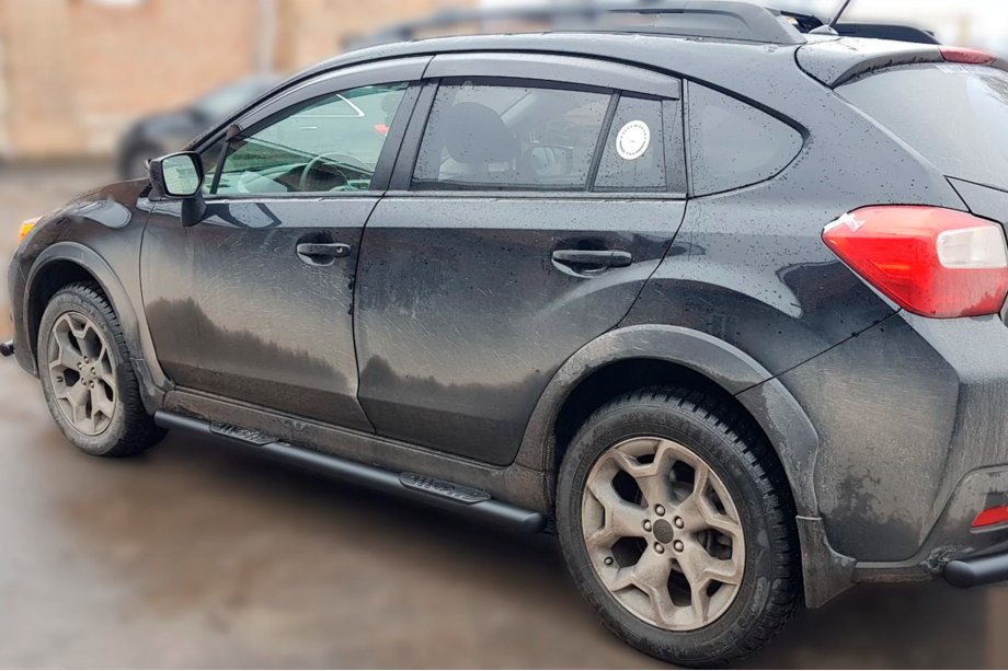 Subaru XV 2011-2017 рр. Бічні труби BB002 Black (2 шт., нерж.) Фото 3