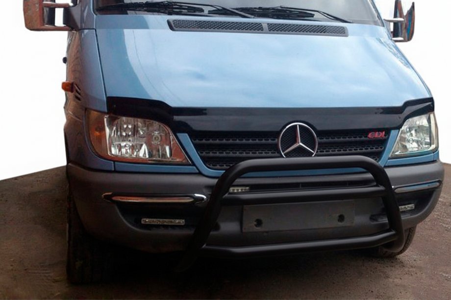 Mercedes Sprinter W901/902/903/904/905 1995-2006 рр. Кенгурятник WT022 Black (нерж.) 2000-2006 Фото 1
