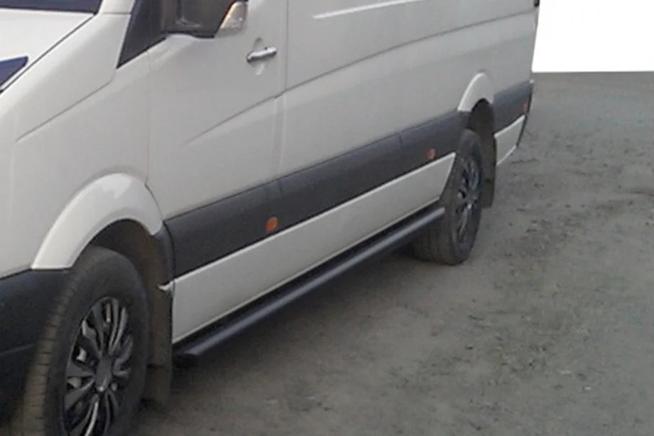 Mercedes Sprinter W906 2006-2018 рр. Бічні труби Black (2 шт., нерж.) Фото 4
