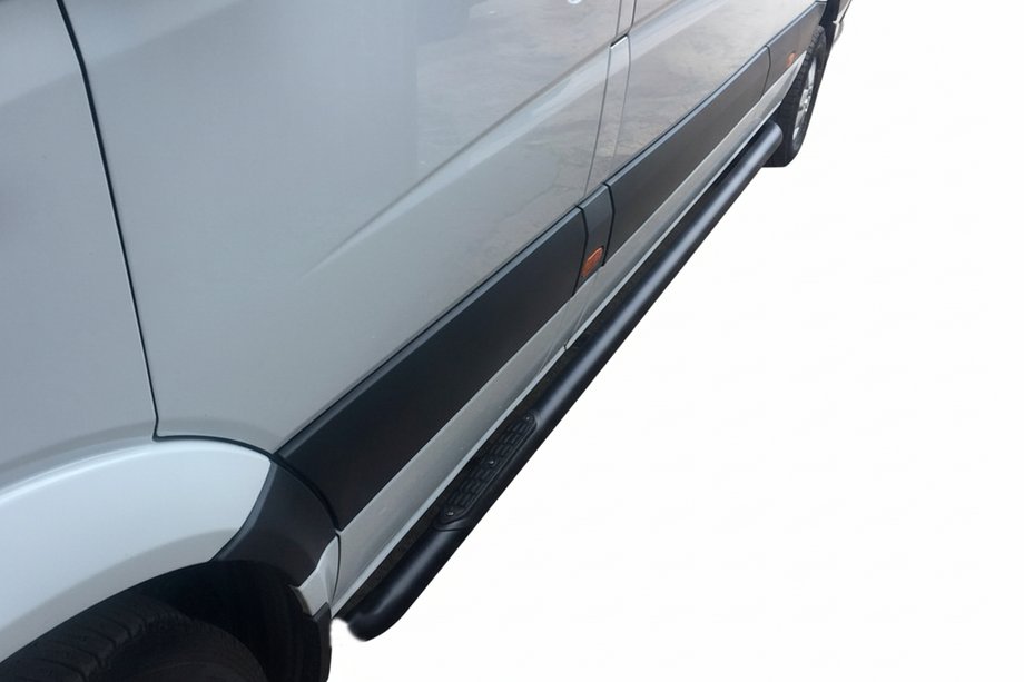 Mercedes Sprinter W906 2006-2018 рр. Бічні труби Black (2 шт., нерж.) Фото 3