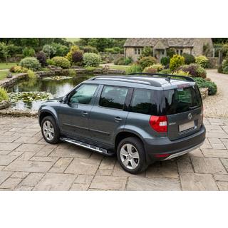 Бокові пороги Sunrise (2 шт., Алюміній) Skoda Yeti 2009-2017 рр. фото 1