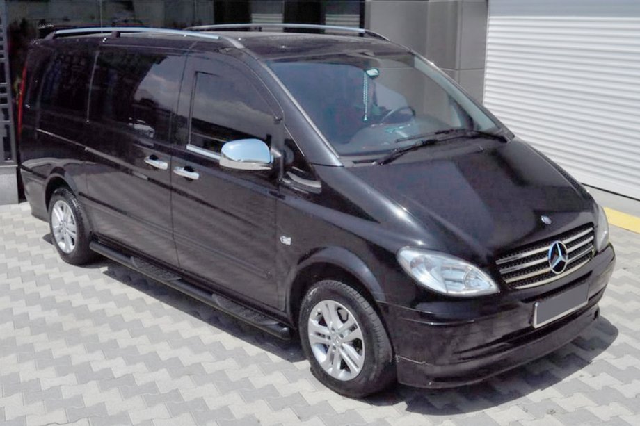 Mercedes Vito W639 2004-2014 рр. Бічні труби Black (2 шт., Нерж.) Фото 1