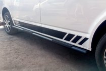Volkswagen T5 Multivan 2003-2010 рр. Бічні труби Black (2 шт., нерж) фото 3