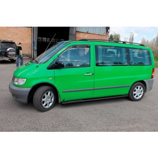 Бічні труби Black (2 шт., нерж.) Mercedes Vito W638 1996-2003 рр. фото 2