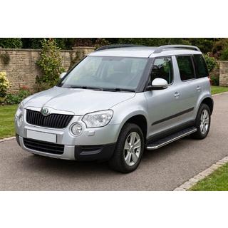 Бокові пороги Maydos V1 (2 шт., Алюміній ↗ нерж) Skoda Yeti 2009-2017 рр. фото 1