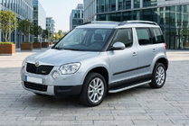 Skoda Yeti 2009-2017 рр. Бокові пороги Tayga Grey (2 шт., алюміній) фото 1