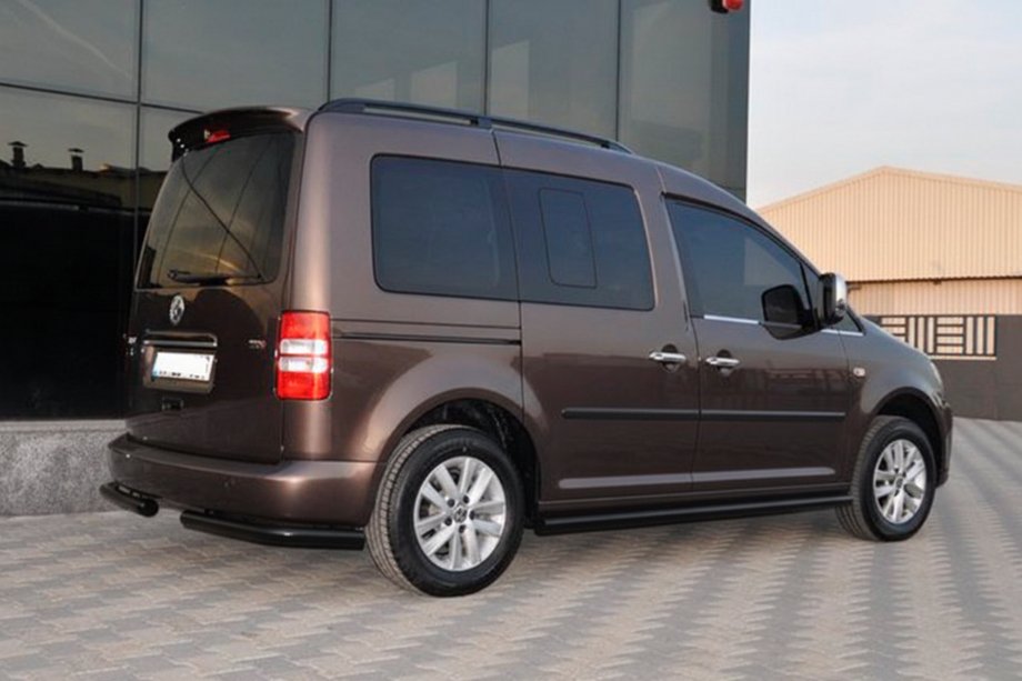 Volkswagen Caddy 2004-2010 рр. Бічні труби BB001 Black (2 шт., нерж) d60, Стандартна база Фото 7