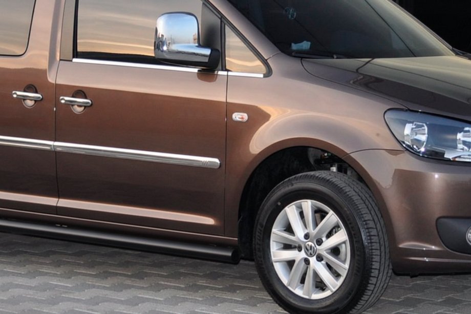 Volkswagen Caddy 2004-2010 рр. Бічні труби BB001 Black (2 шт., нерж) d60, Стандартна база Фото 8
