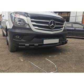 Передня нижня дуга Shark Black (нерж.) Mercedes Sprinter W906 2006-2018 рр. фото 1