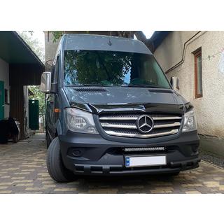 Передня нижня дуга Shark Black (нерж.) Mercedes Sprinter W906 2006-2018 рр. фото 2