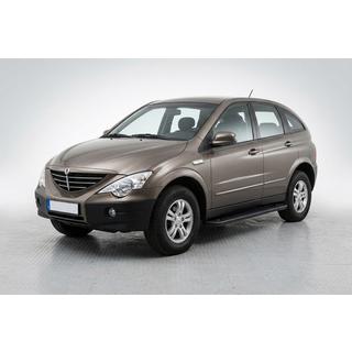 Бокові пороги Allmond Black (2 шт., Алюміній) SsangYong Action 2005-2018 рр. фото 1
