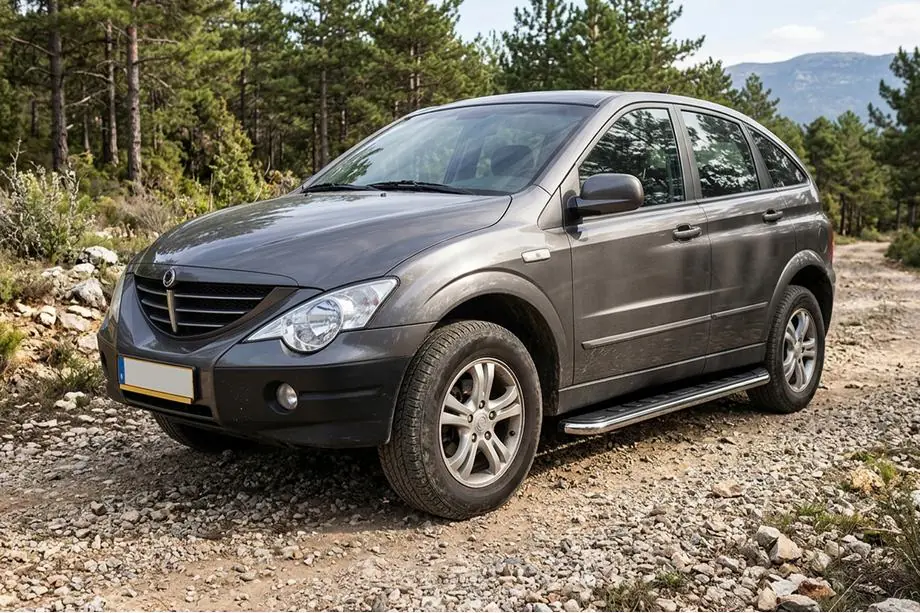 SsangYong Action 2005-2018 рр. Бокові пороги Maydos V1 (2 шт., Алюміній ↗ нерж) Image