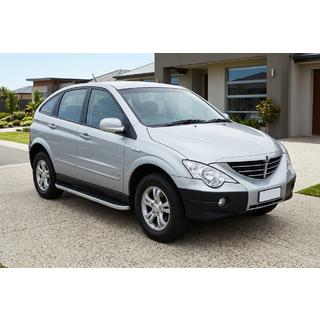Бокові пороги Tayga Grey (2 шт., алюміній) SsangYong Action 2005-2018 рр. фото 1