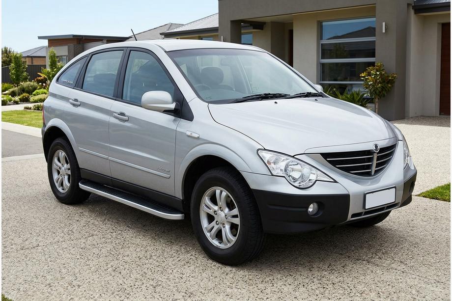SsangYong Action 2005-2018 рр. Бокові пороги Tayga Grey (2 шт., алюміній) Image