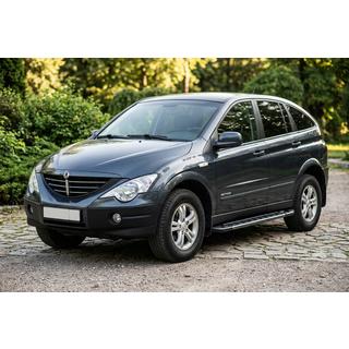Бокові пороги RedLine Black (2 шт., Алюміній) SsangYong Action 2005-2018 рр. фото 1