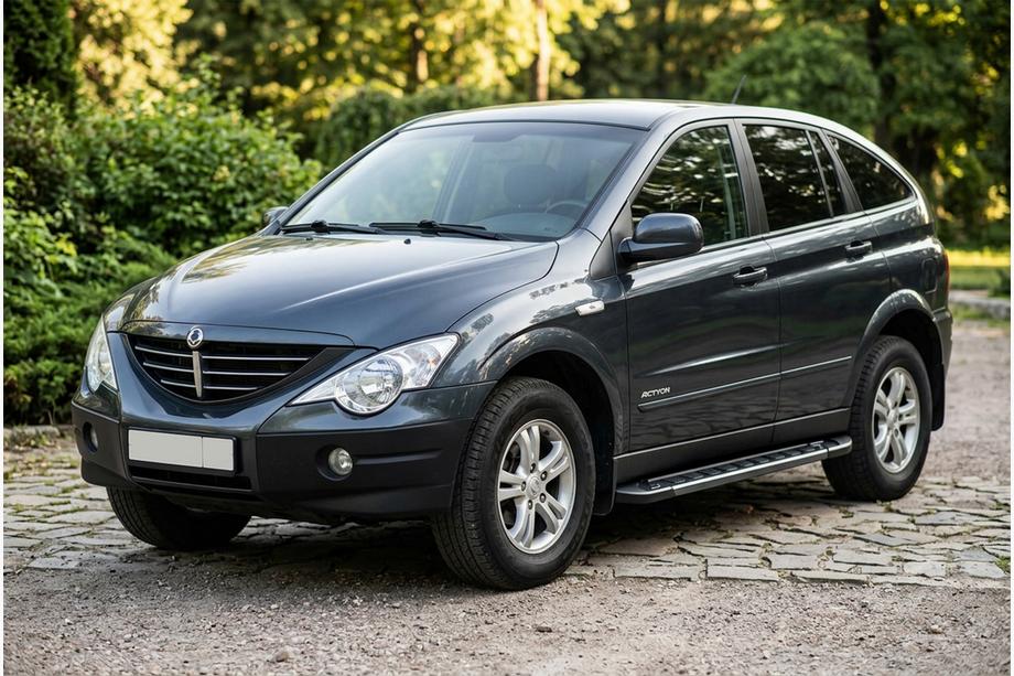 SsangYong Action 2005-2018 рр. Бокові пороги RedLine Black (2 шт., Алюміній) Image