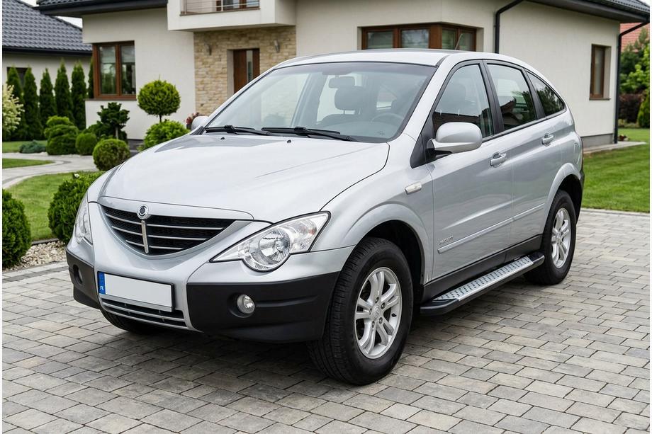 SsangYong Action 2005-2018 рр. Бокові пороги Allmond Grey (2 шт., Алюміній) Image