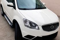 SsangYong Korando 2010-2019 рр. Бокові пороги Line (2 шт., Алюміній) фото 1