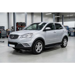 Бокові пороги Bosphorus Black (2 шт., Алюміній) SsangYong Korando 2010-2019 рр. фото 1