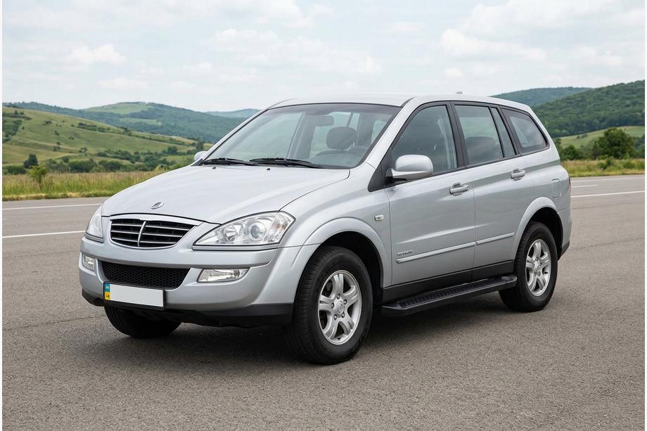 SsangYong Kyron 2005-2014 рр. Бокові пороги Allmond Black (2 шт., Алюміній) Фото 1