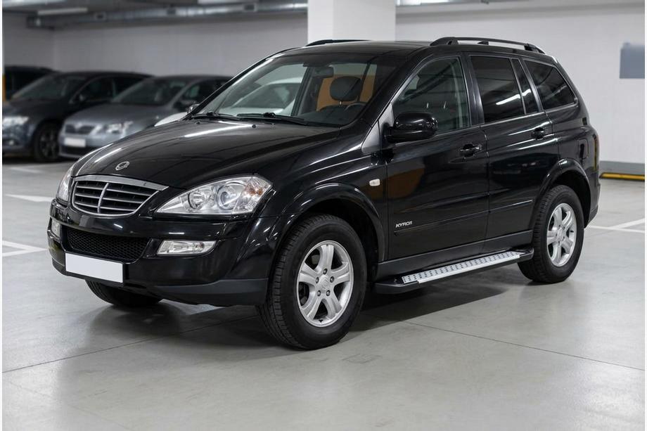 SsangYong Kyron 2005-2014 рр. Бокові пороги Allmond Grey (2 шт., алюміній) Image
