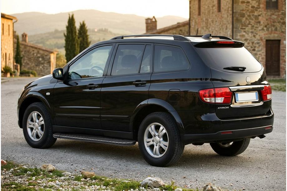 SsangYong Kyron 2005-2014 рр. Бокові пороги Bosphorus Black (2 шт., Алюміній) Image