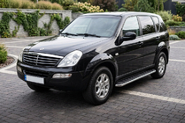 SsangYong Rexton I 2001-2017 рр. Бокові пороги Maydos V1 (2 шт., Алюміній ↗ нерж) фото 1