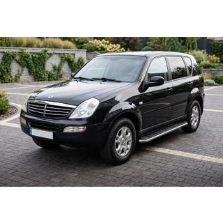 Бокові пороги Maydos V1 (2 шт., Алюміній ↗ нерж) SsangYong Rexton I 2001-2017 рр. фото 1
