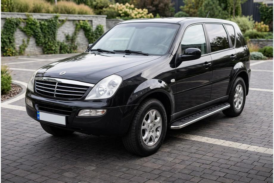 SsangYong Rexton I 2001-2017 рр. Бокові пороги Maydos V1 (2 шт., Алюміній ↗ нерж) Image