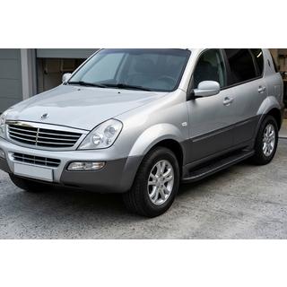 Бокові пороги Bosphorus Black (2 шт., Алюміній) SsangYong Rexton I 2001-2017 рр. фото 1